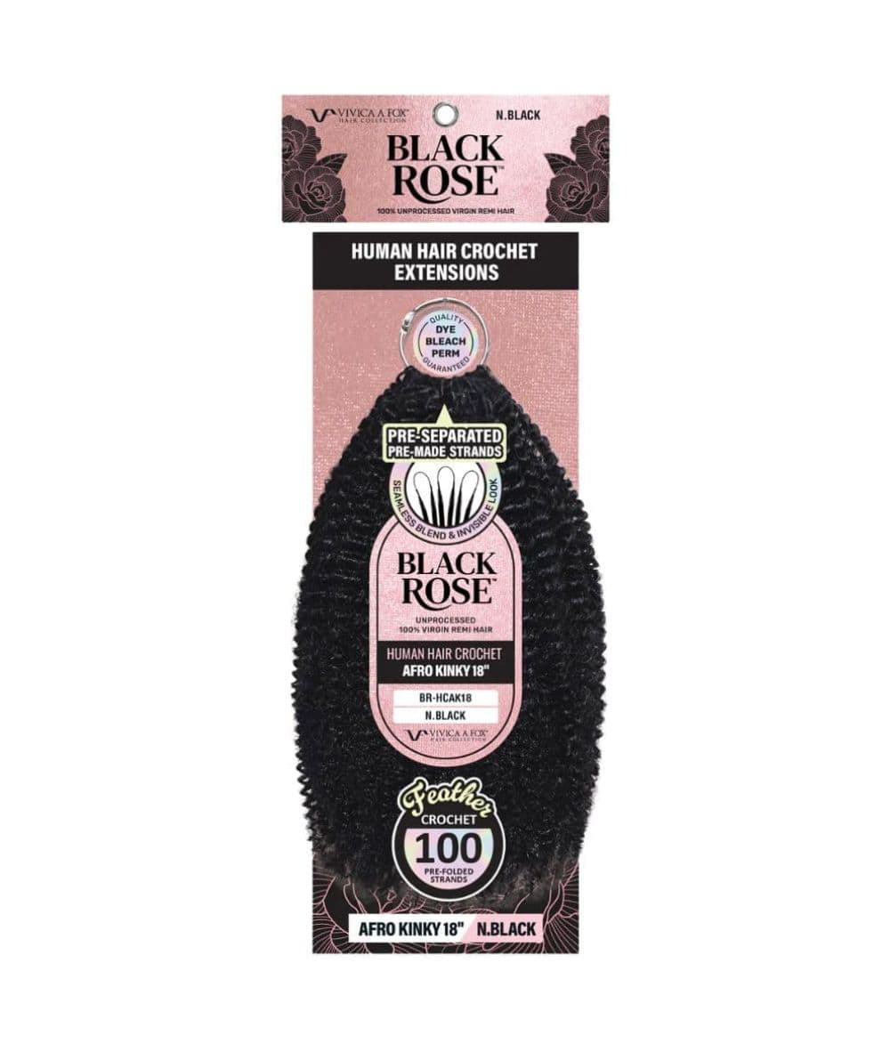 Vivica A Fox Black Rose Human Hair Crochet Extension Afro Kinky 18