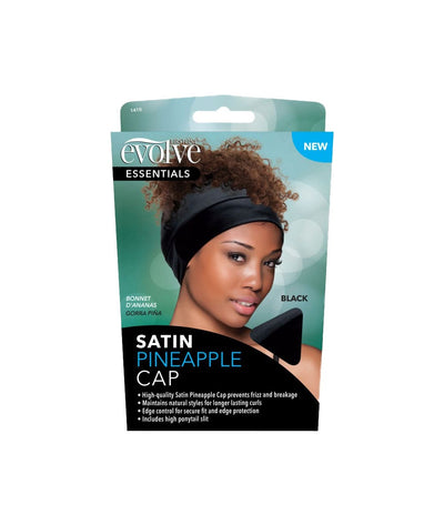 Firstline Evolve Essentials Satin Pineapple Sleep Cap #1410 [Black]