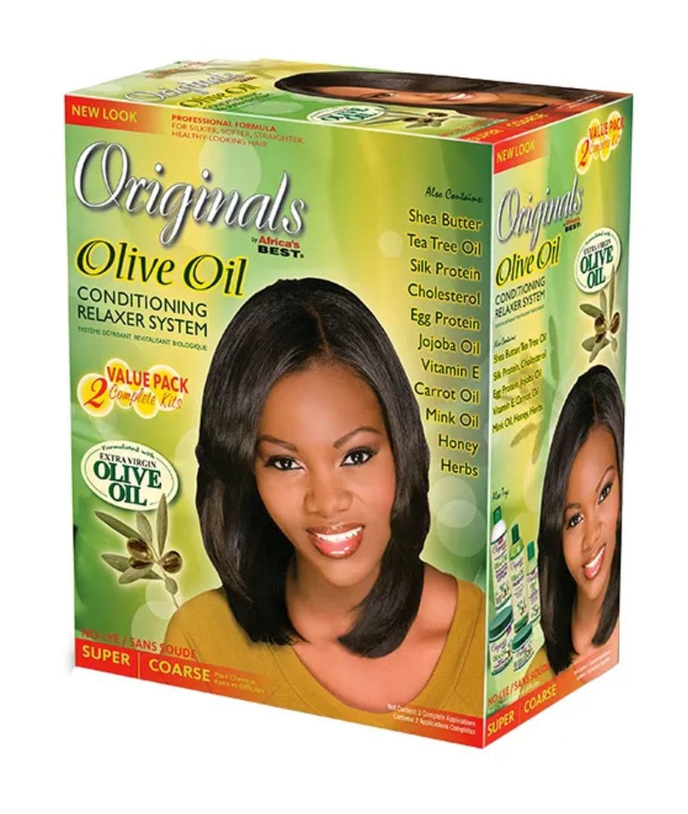 Africas Best Olive Oil Relaxer(Super) 2App Kit, Hair Care - Cloré Beauty