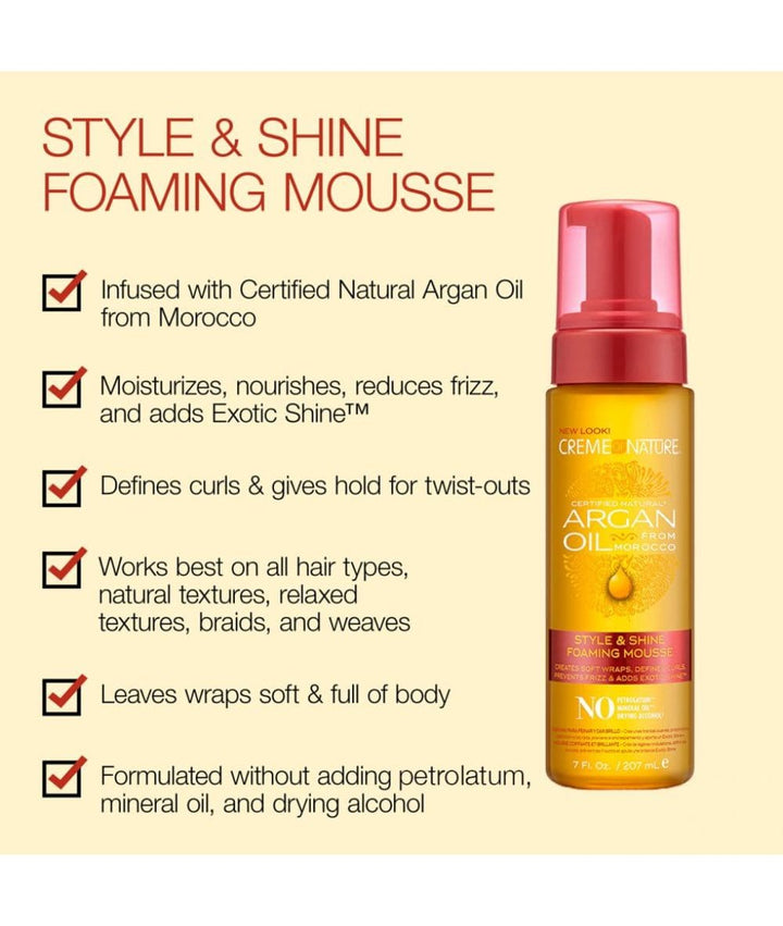 Creme Of Nature Argan Oil Foaming Mousse 7oz