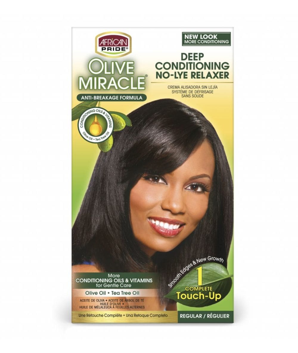 African Pride Olive Miracle No-Lye Relaxer (Regular) 1 Touch Up, Hair Care - Cloré Beauty