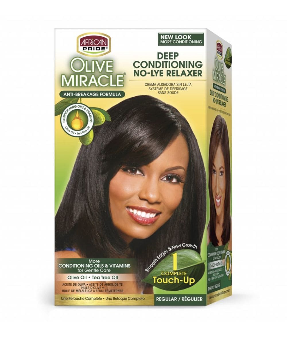 African Pride Olive Miracle No-Lye Relaxer (Regular) 1 Touch Up, Hair Care - Cloré Beauty