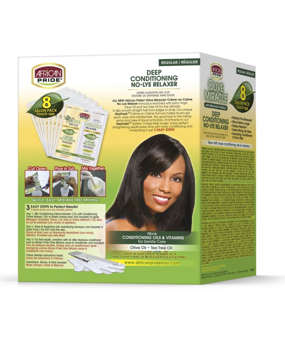 African Pride Olive Miracle Relaxer 8App [Regular], Hair Care - Cloré Beauty
