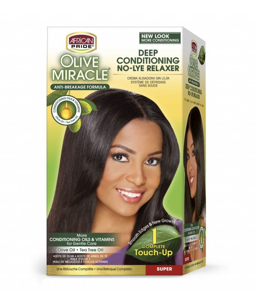 African Pride Olive Miracle No-Lye Relaxer (Super) 1 Touch Up, Hair Care - Cloré Beauty