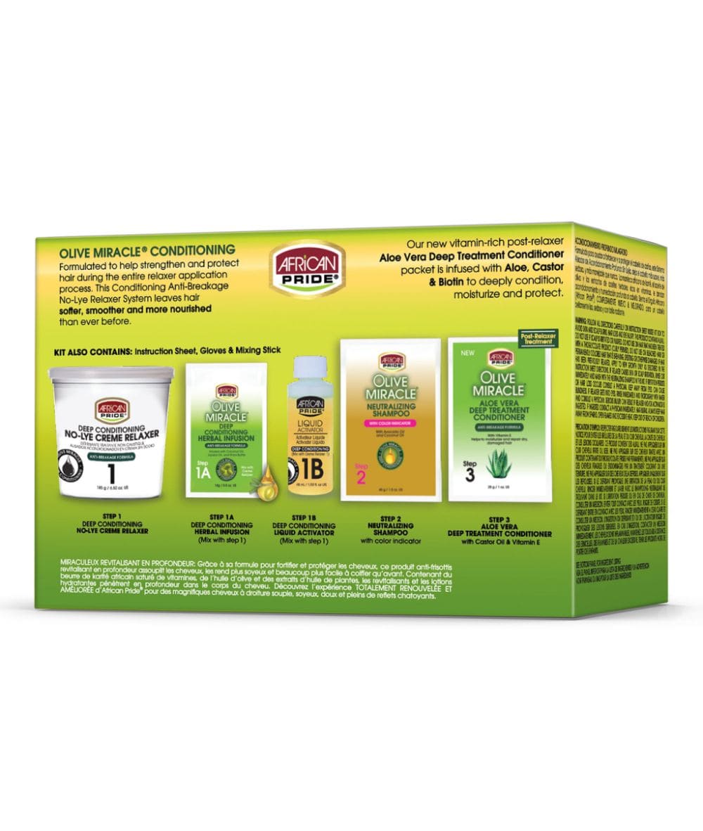 African Pride Olive Miracle No-Lye Relaxer (Super) Kit, HAIR CARE - Cloré Beauty
