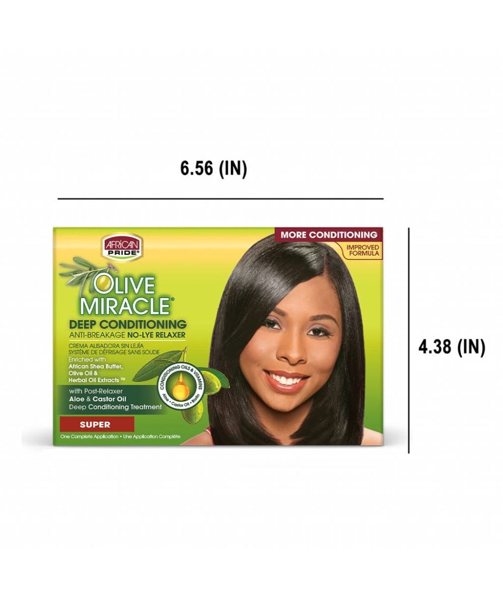 African Pride Olive Miracle No-Lye Relaxer (Super) Kit