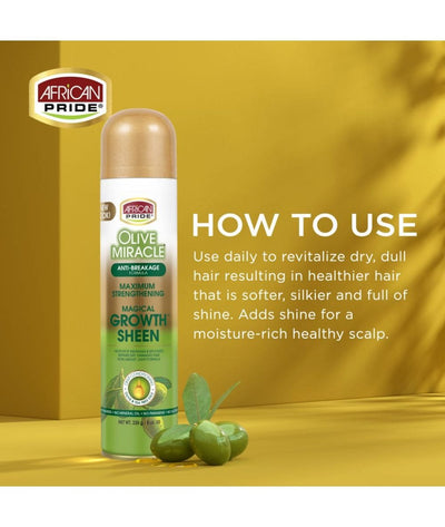 African Pride Olive Miracle Growth Sheen 8Oz