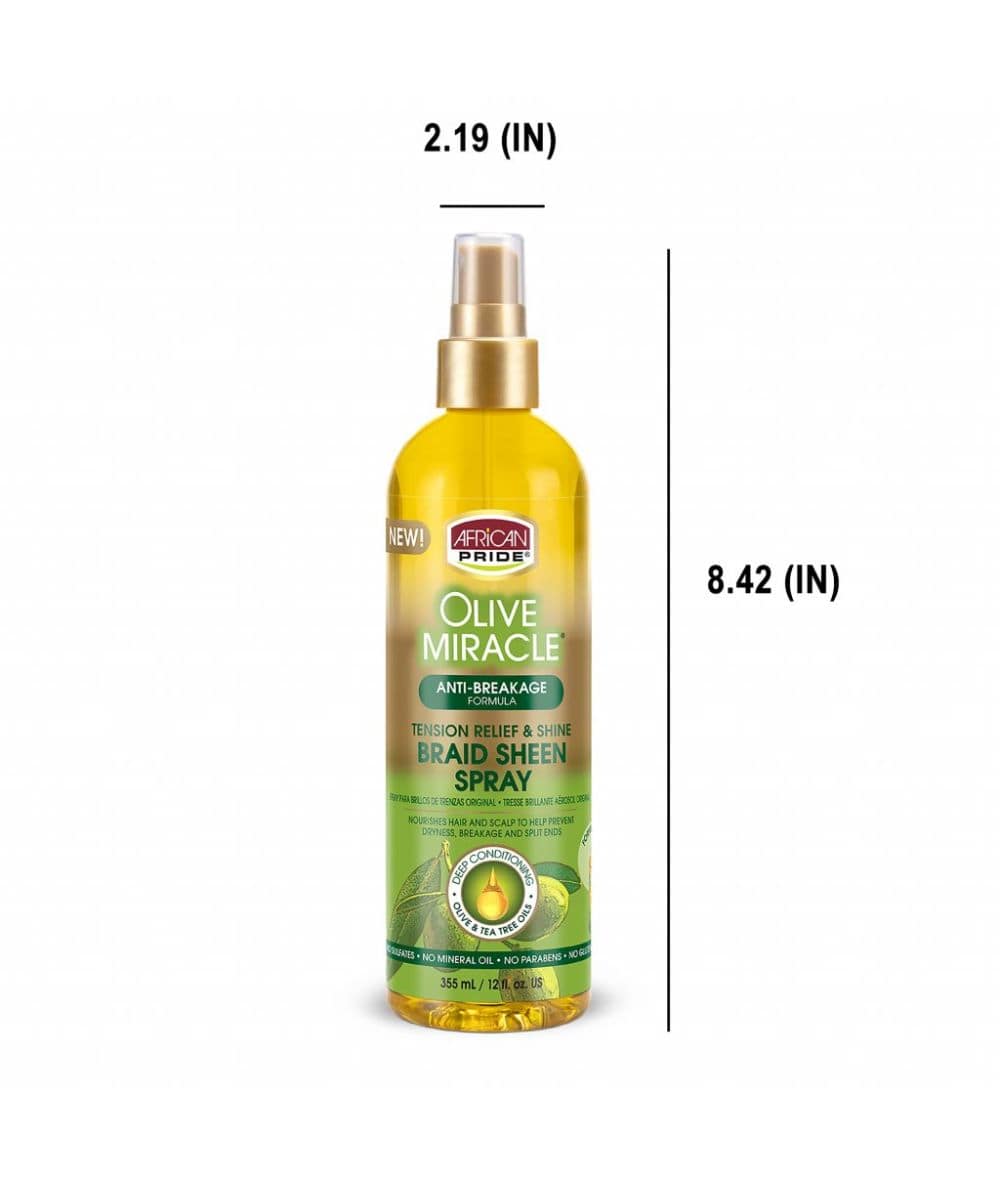 African Pride Olive Miracle Braid Sheen Spray 12Oz