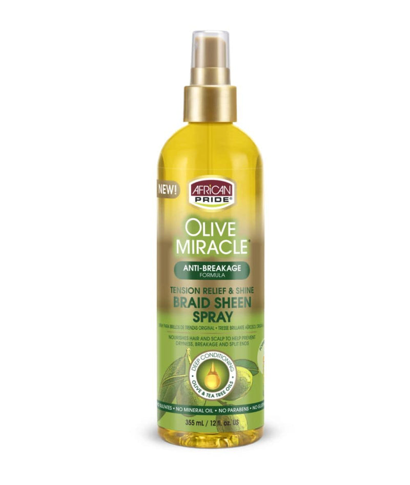 African Pride Olive Miracle Braid Sheen Spray 12Oz