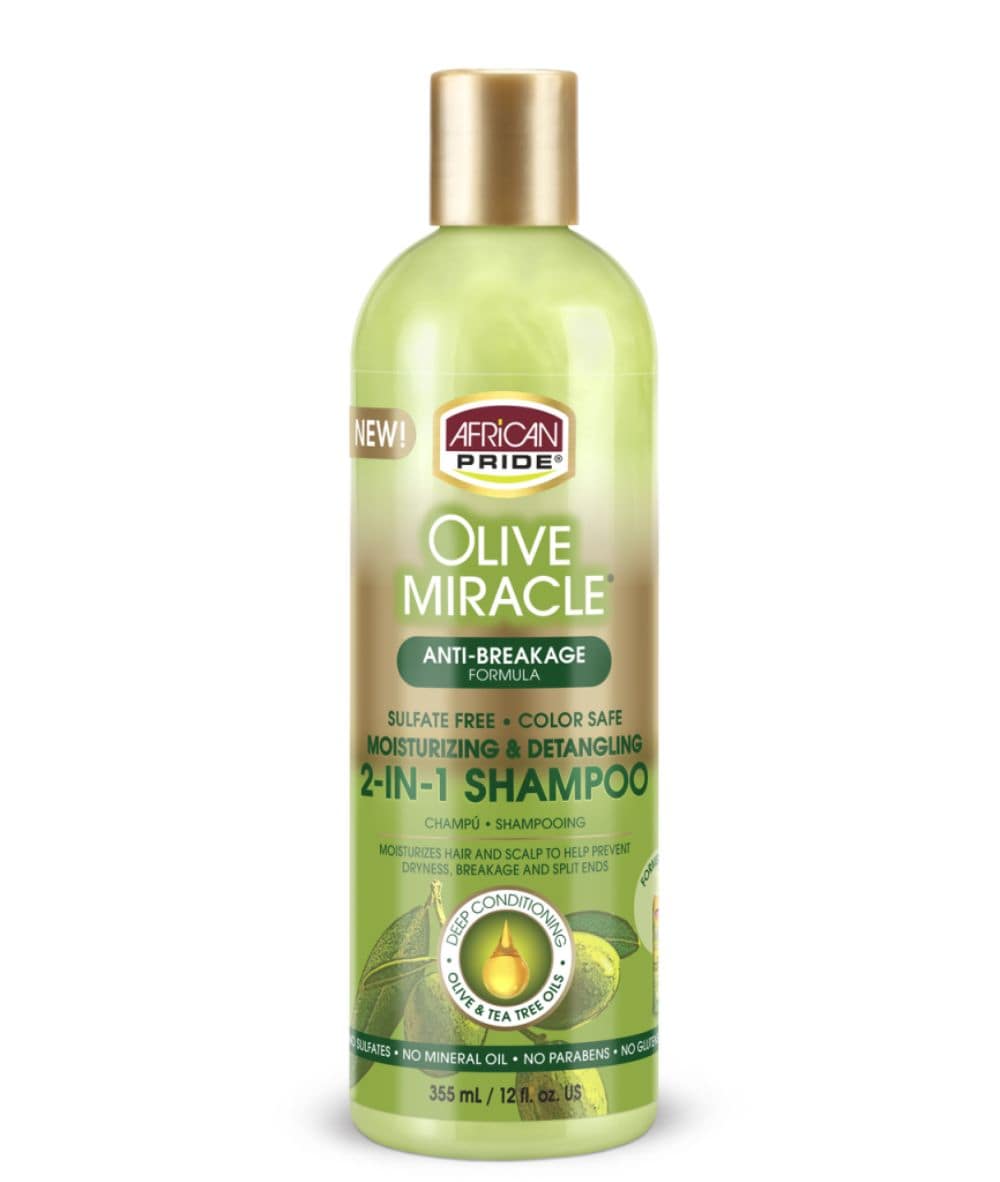 African Pride Olive Miracle 2-In-1 Shampoo & Conditioner 12oz, Hair Care - Cloré Beauty