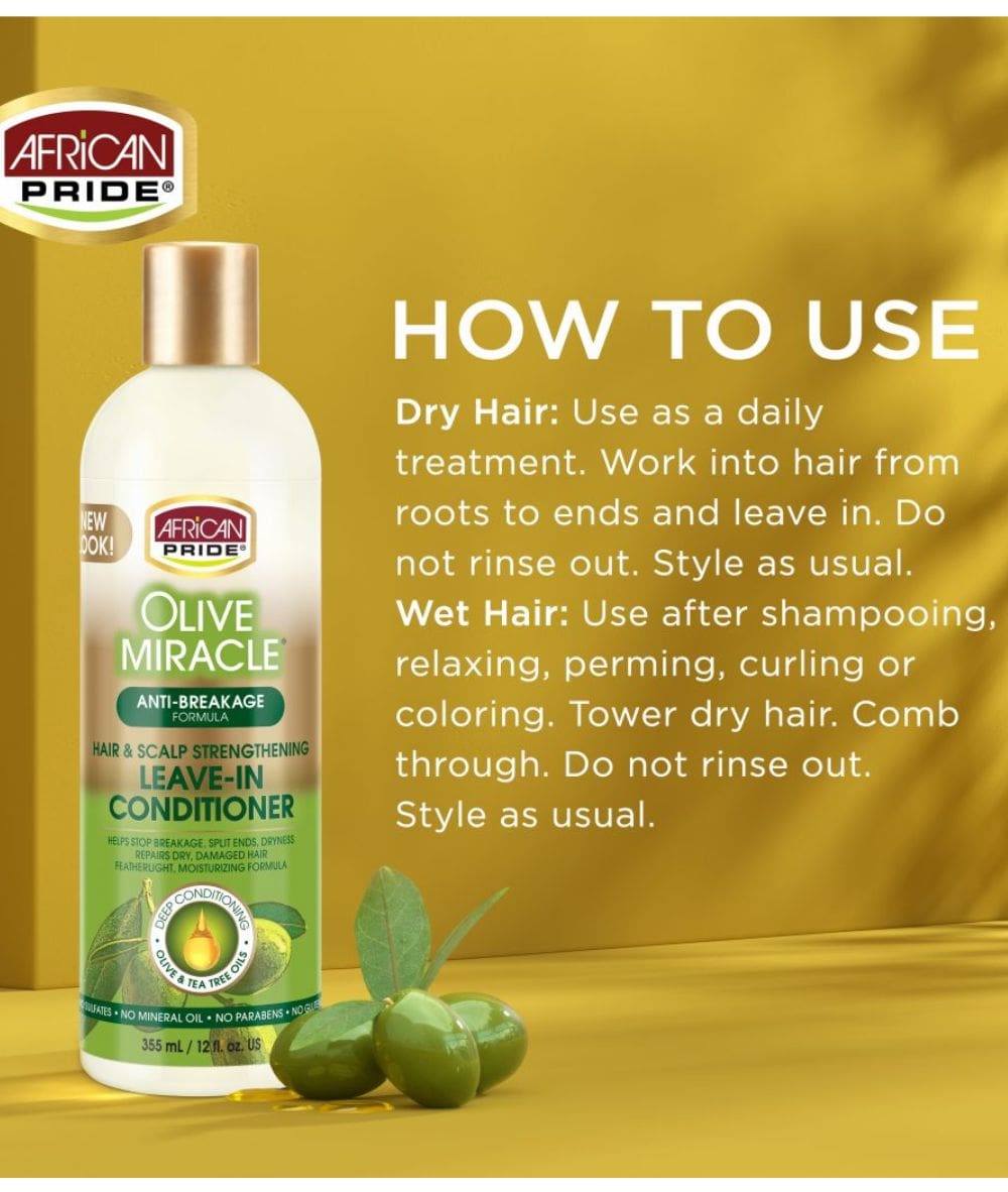 African Pride Olive Miracle Leave-In Conditioner 12oz, Hair Care - Cloré Beauty