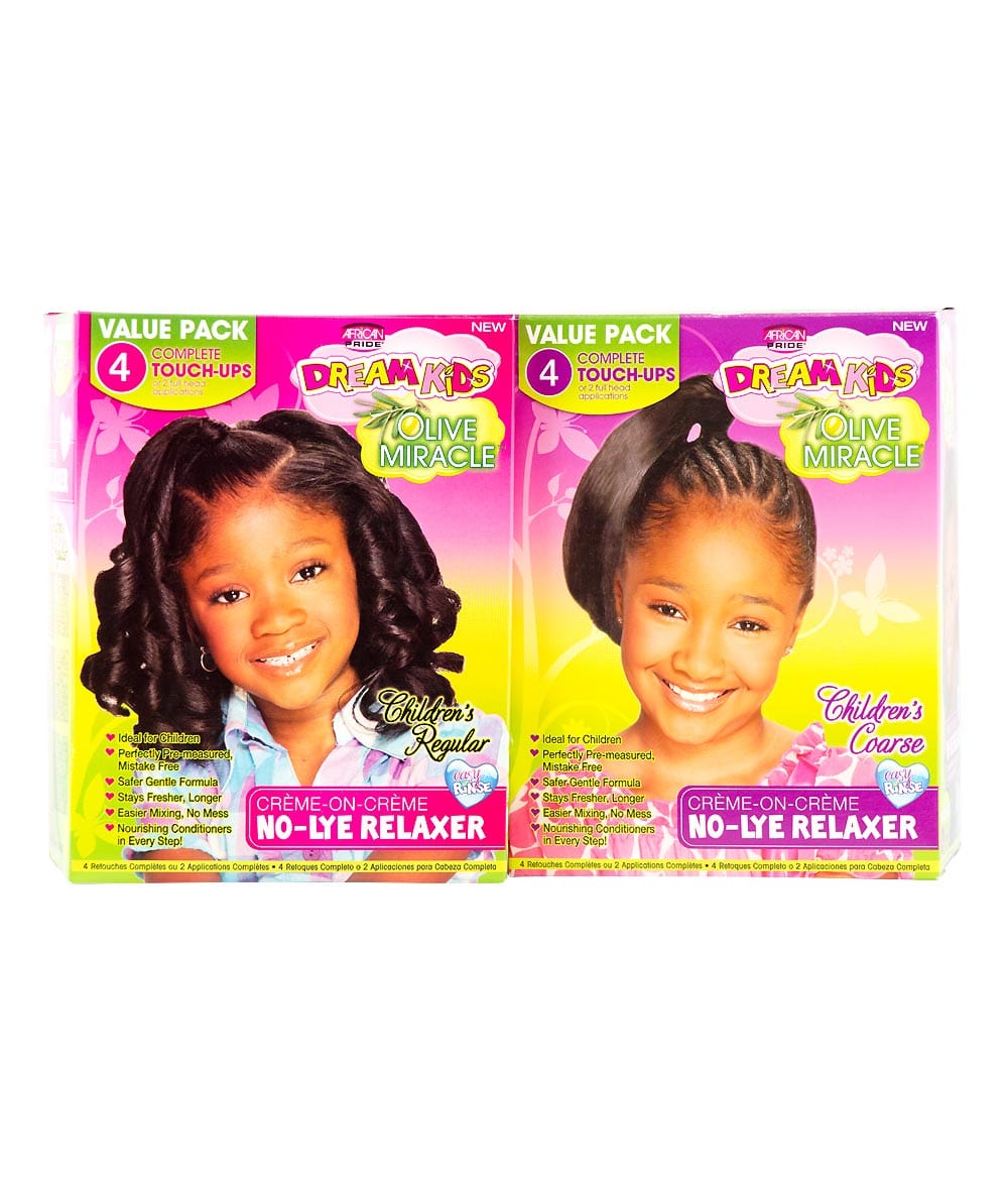 African Pride Dream Kids Olive Miracle No-Lye Relaxer 4 Complete Touch Ups, Hair Care - Cloré Beauty