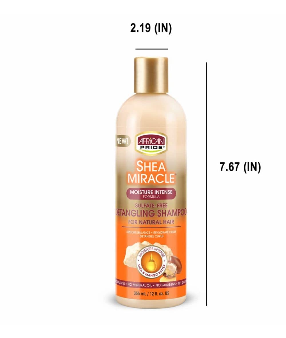 African Pride Shea Miracle Moisture Intense Detangling Shampoo 12 oz