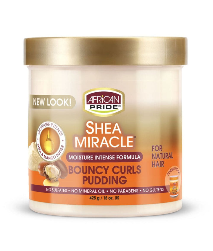 African Pride Shea Butter  Miracle Moisture Intense Bouncy Curl Pudding 15 oz