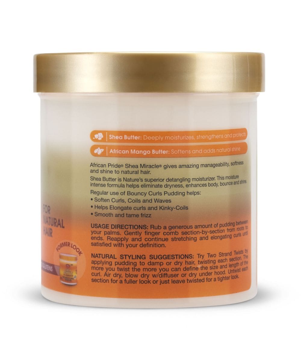African Pride Shea Butter  Miracle Moisture Intense Bouncy Curl Pudding 15 oz, Hair Care - Cloré Beauty