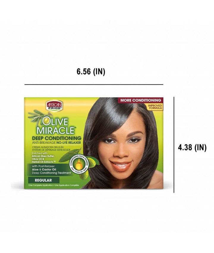 African Pride Olive Miracle No-Lye Relaxer (Regular) Kit