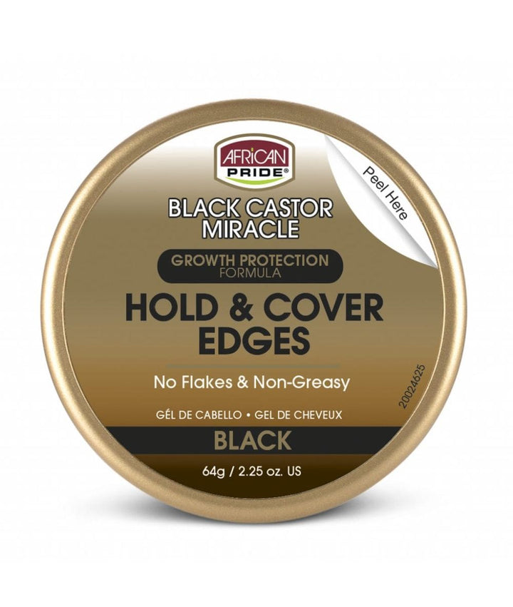 African Pride Black Castor Miracle Hold & Cover Edges 2.25oz