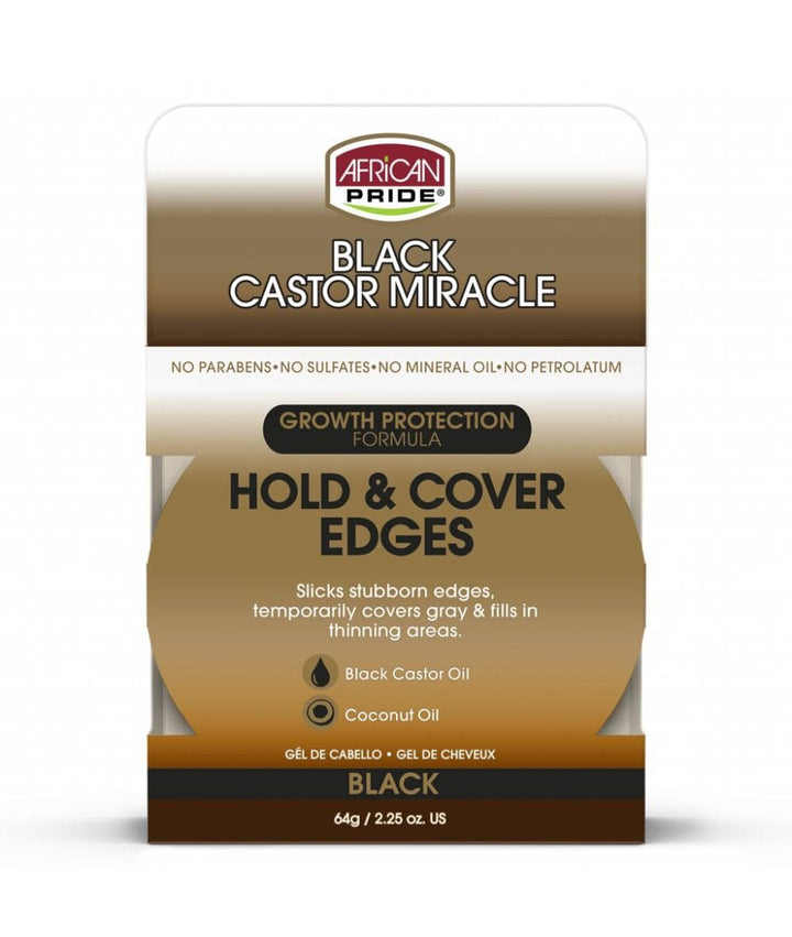 African Pride Black Castor Miracle Hold & Cover Edges 2.25oz