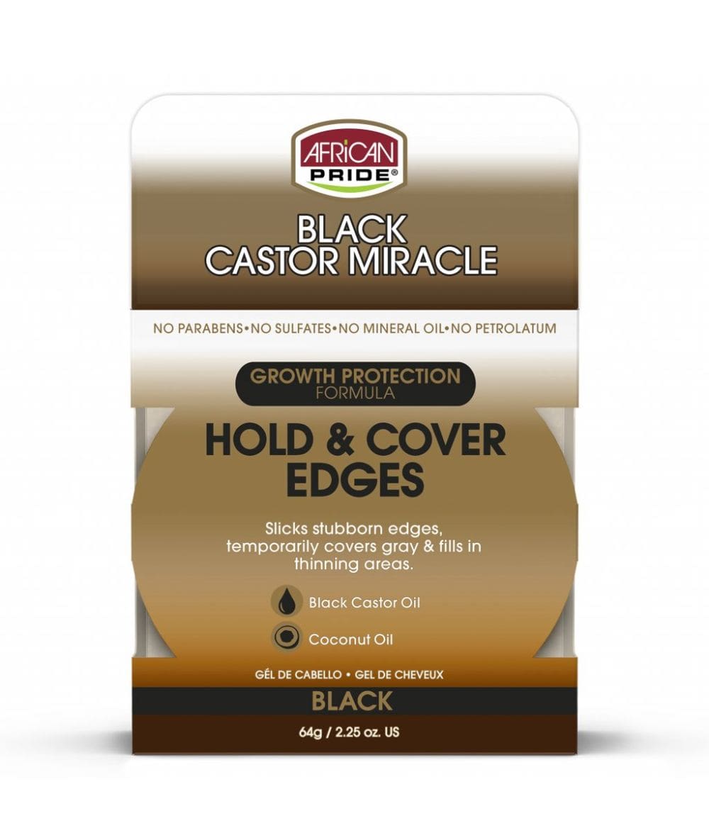African Pride Black Castor Miracle Hold & Cover Edges 2.25oz, Hair Care - Cloré Beauty