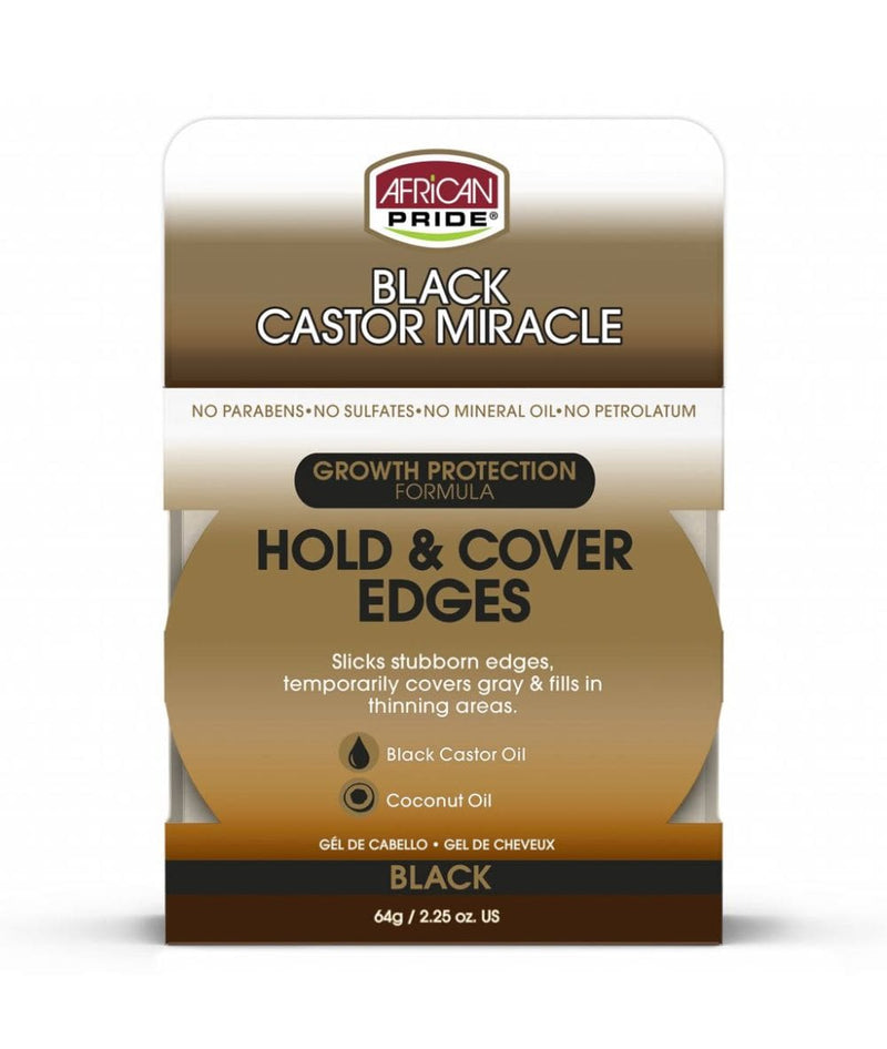 African Pride Black Castor Miracle Hold&Cover Edges 2.25Oz