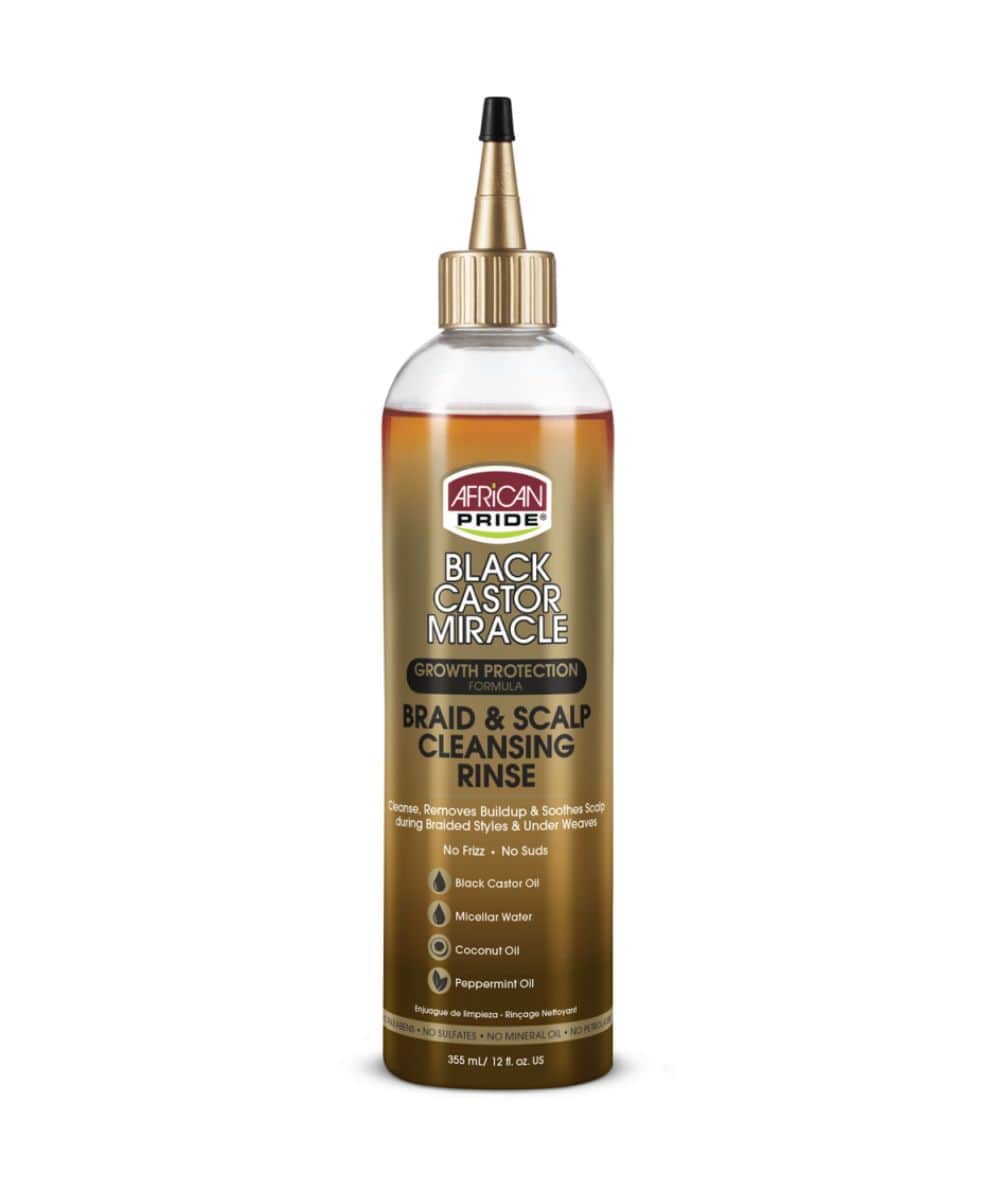 African Pride Black Castor Miracle Braid&Scalp Cleansing Rinse 12oz, Hair Care - Cloré Beauty