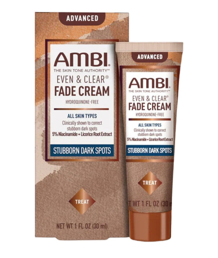 Ambi Even & Clear Fade Cream Hydroquinone-Free Stubborn Dark Spots 1oz