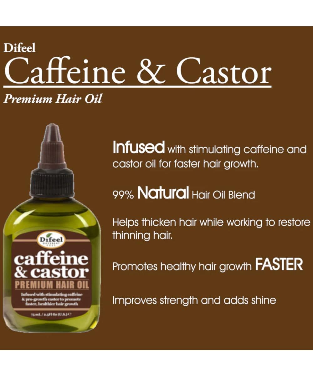 Difeel Caffeine & Castor Premium Hair Oil, HAIR CARE - Cloré Beauty
