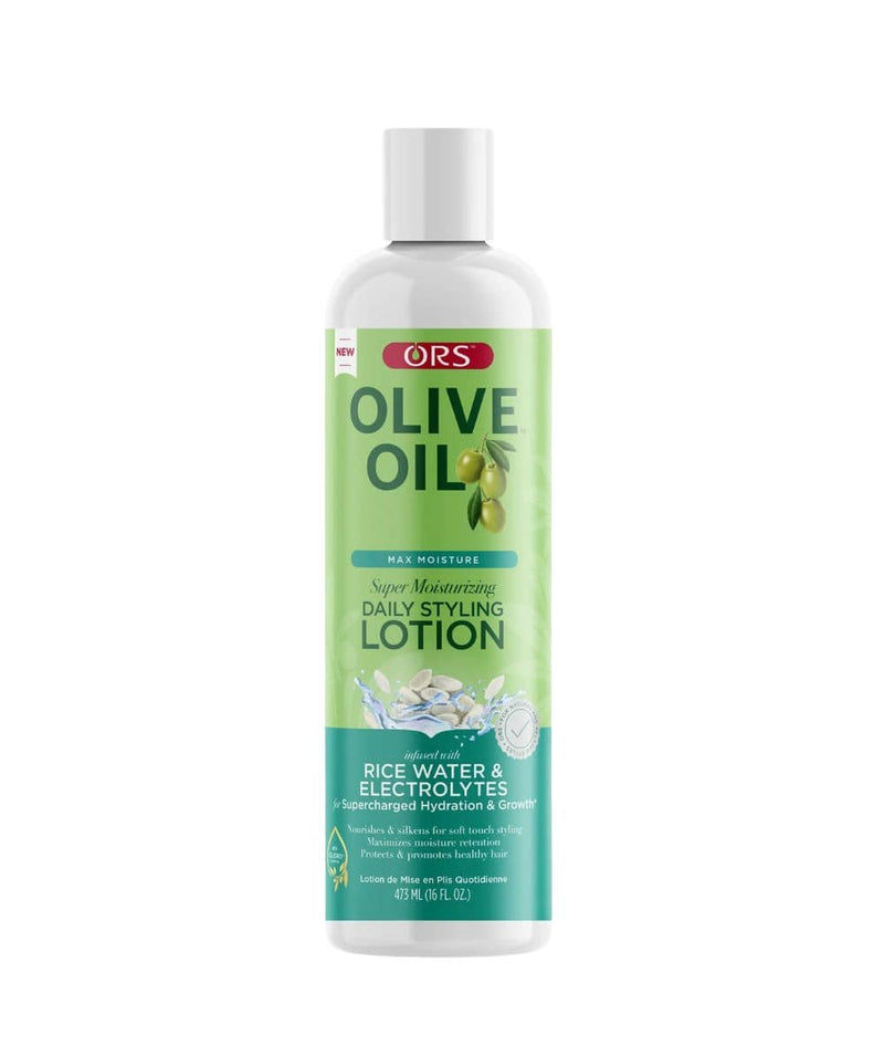 Ors Olive Oil Max Moisture Rice Water & Electrolytes Daily Styling Lotion 16Oz