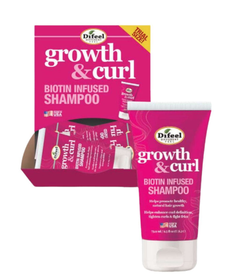 Difeel Growth And Curl Biotin Infused Shampoo 2.5Oz