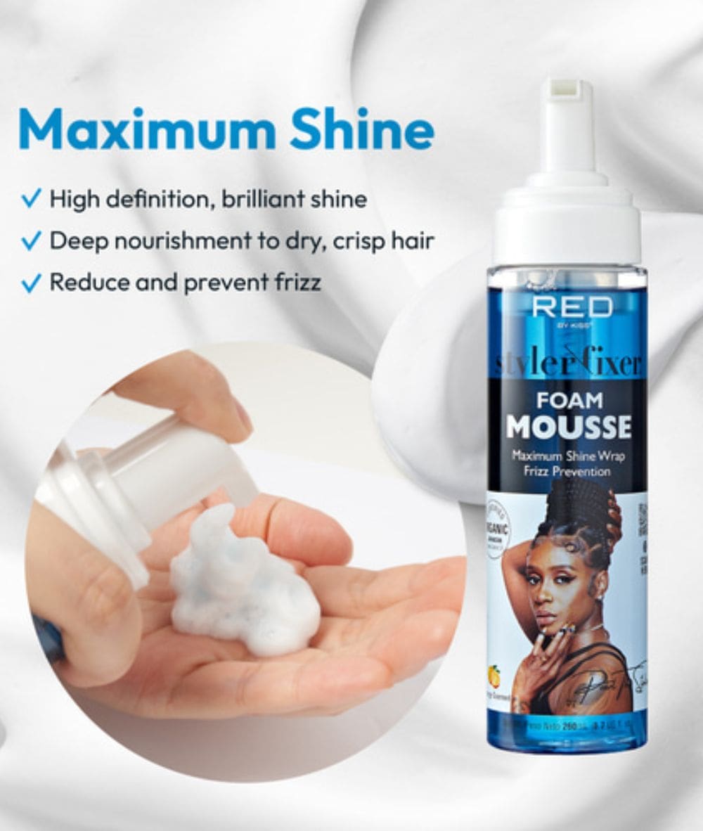Red By Kiss Styler Fixer Foam Mousse 8.5Oz, Hair Care - Cloré Beauty