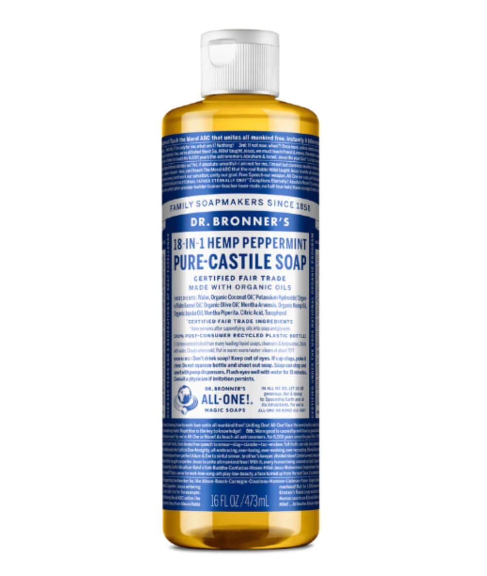 Dr. Bronner's Pure-Castile Liquid Soap [Peppermint] 16oz, SKIN CARE - Cloré Beauty