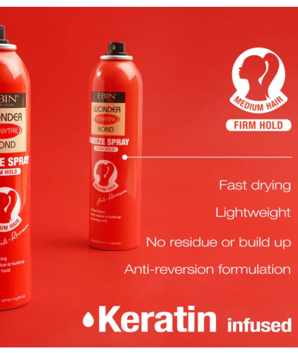 Ebin Newrk Wonder Ponytail Bond Freeze Spray [Firm Hold] 8oz, Hair Care - Cloré Beauty