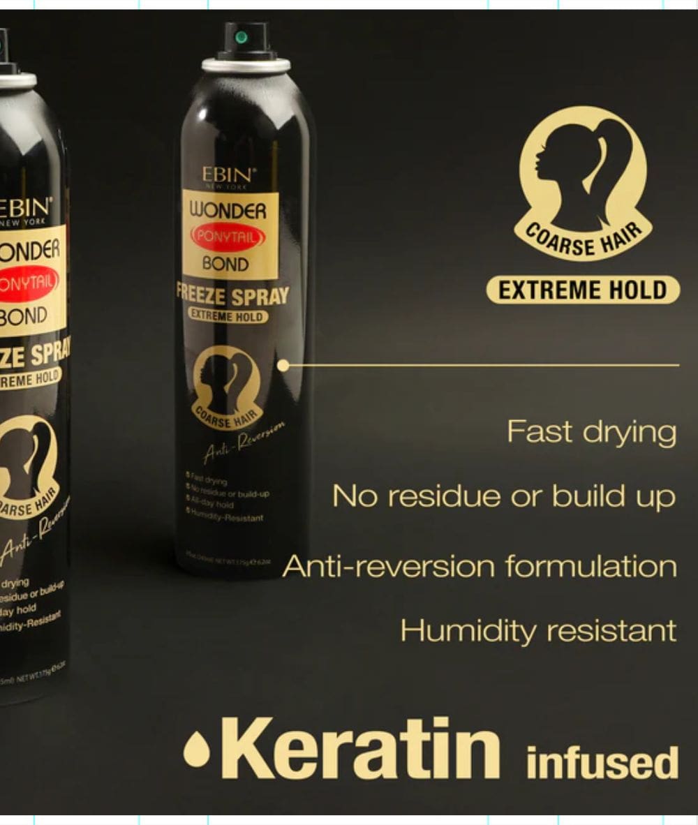 Ebin New York Wonder Ponytail Bond Freeze Spray [Extreme Hold] 8oz, HAIR CARE - Cloré Beauty