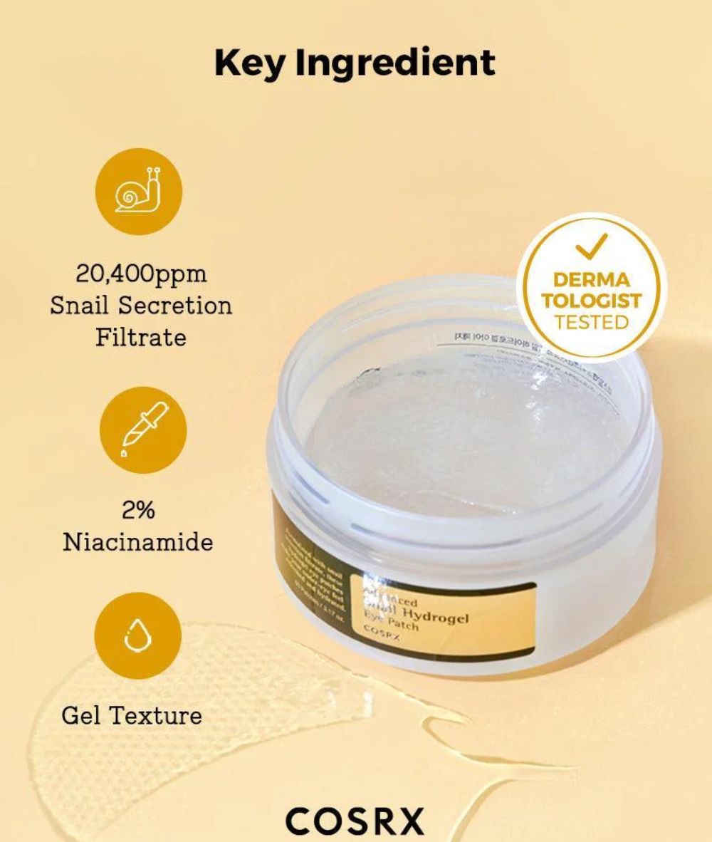 Cosrx Advanced Snail Hydrogel Eye Patch 60pcs, SKIN CARE - Cloré Beauty