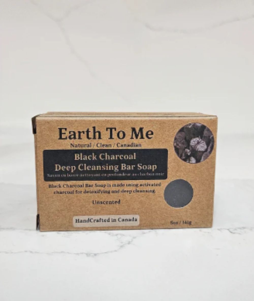 Earth To Me Black Charcoal Deep Cleansing Bar Soap 5oz, SKIN CARE - Cloré Beauty