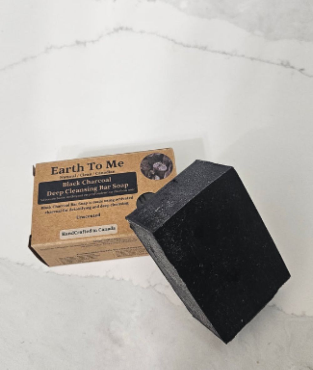 Earth To Me Black Charcoal Deep Cleansing Bar Soap 5oz, SKIN CARE - Cloré Beauty