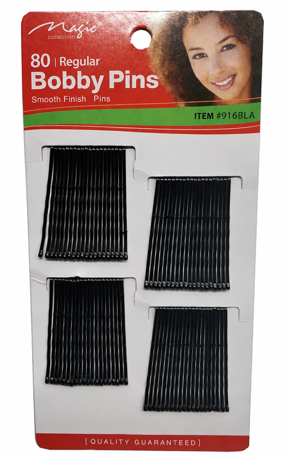 Magic Collection 80 Hair Pins Regualr Smooth Finish Pins Black 