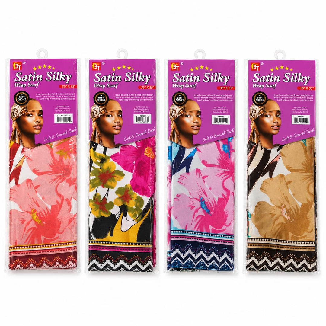 Beauty Town Silky Satin Scarf 35X35" [Assorted] 