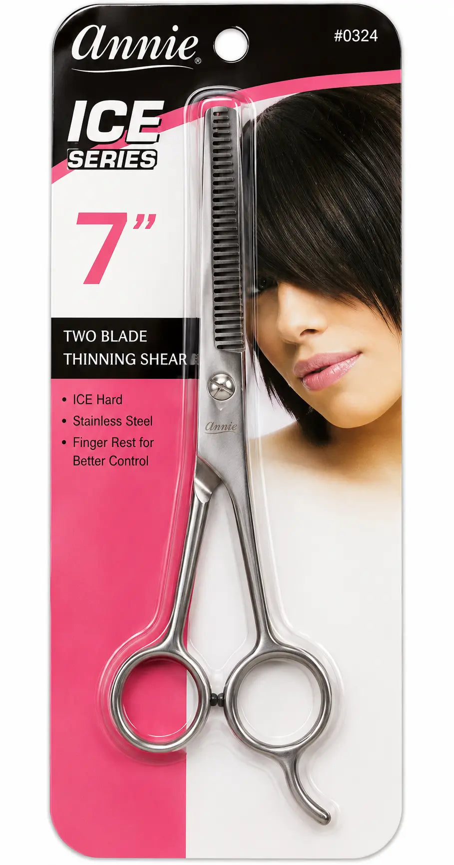 Annie Ice Series 7In Thinning Shears Two Sided Finger Rest I, Accessory - Cloré Beauty