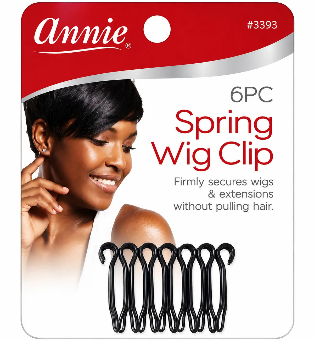 Annie Spring Wig Clips 6PCS [Black] #3393, Accessory - Cloré Beauty