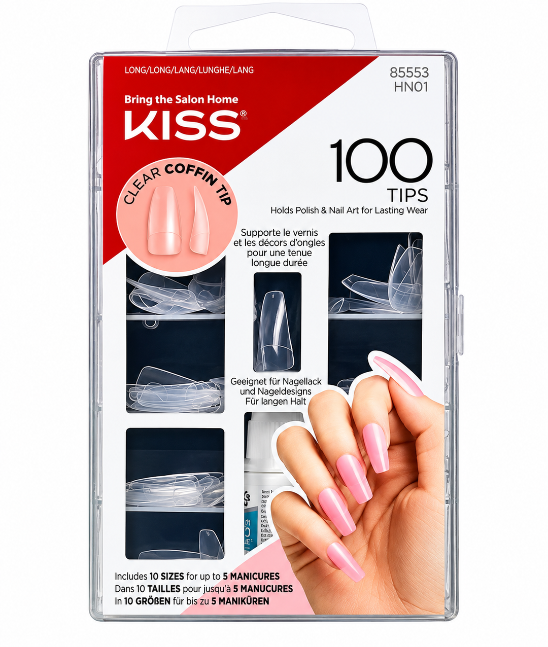 Kiss 100 Nails[Clear Coffin Tip] 