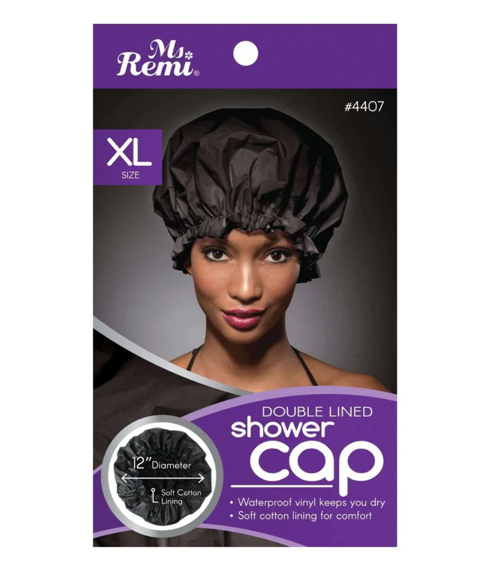 Annie Double Lined Shower Cap X-Large Black #4407, Accessory - Cloré Beauty