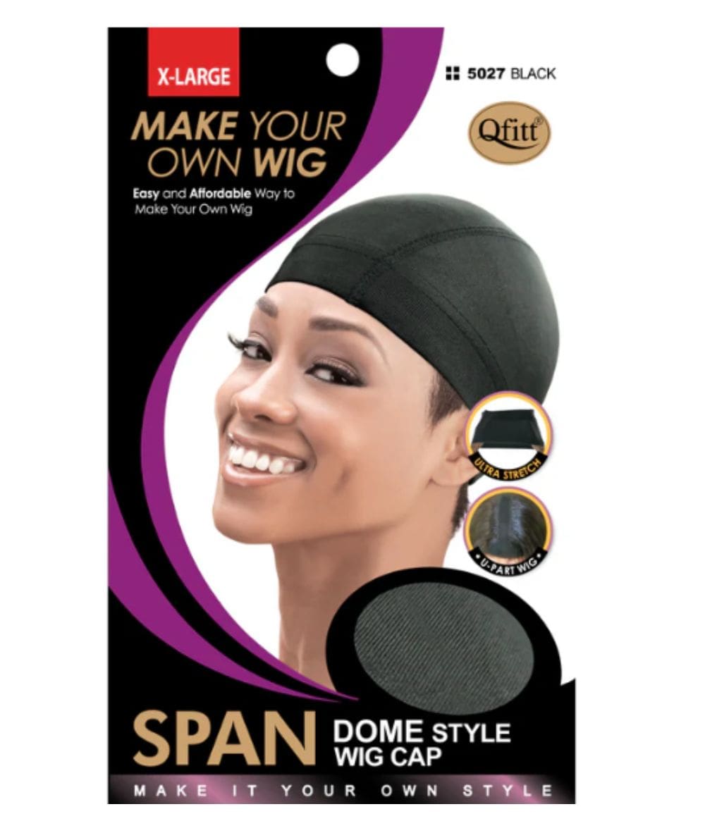 M&M Qfitt Span Dome Style Wig Cap X-Large #5027 Black