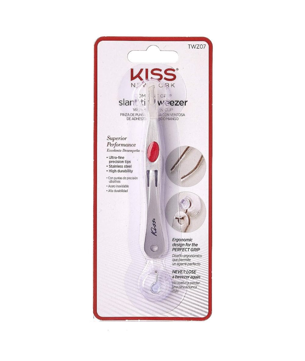 Kiss Slant Tip Tweezer With Suction Cup #Twz07, Cosmetics - Cloré Beauty