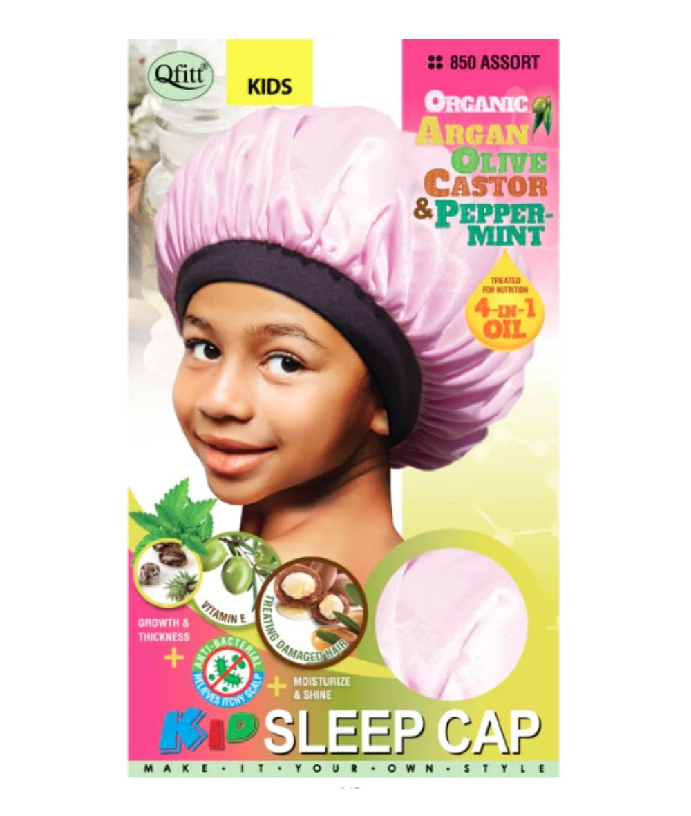 M&M Qfit Oganic Argan & Shea Butter Olive Oil Kid Sleep Cap, ACCESSORIES JEWELRY FASHION - Cloré Beauty
