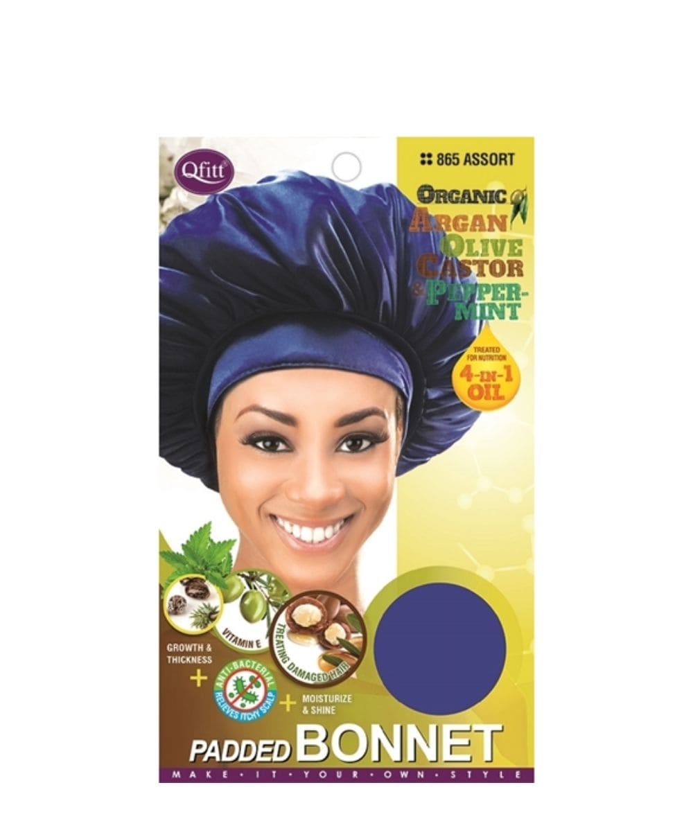 M&M Qfitt Organic Argan & Shea Butter + Olive Oil Padded Bonnet, ACCESSORIES JEWELRY FASHION - Cloré Beauty