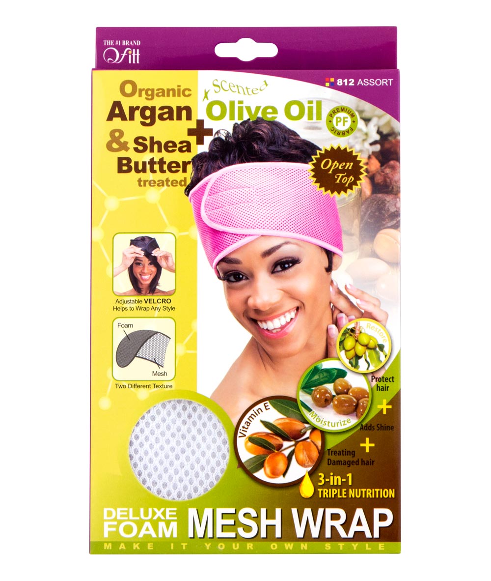 M&M Qfitt Organic Argan & Shea Butter + Olive Oil Deluxe Foam Mesh Wrap, Accessory - Cloré Beauty