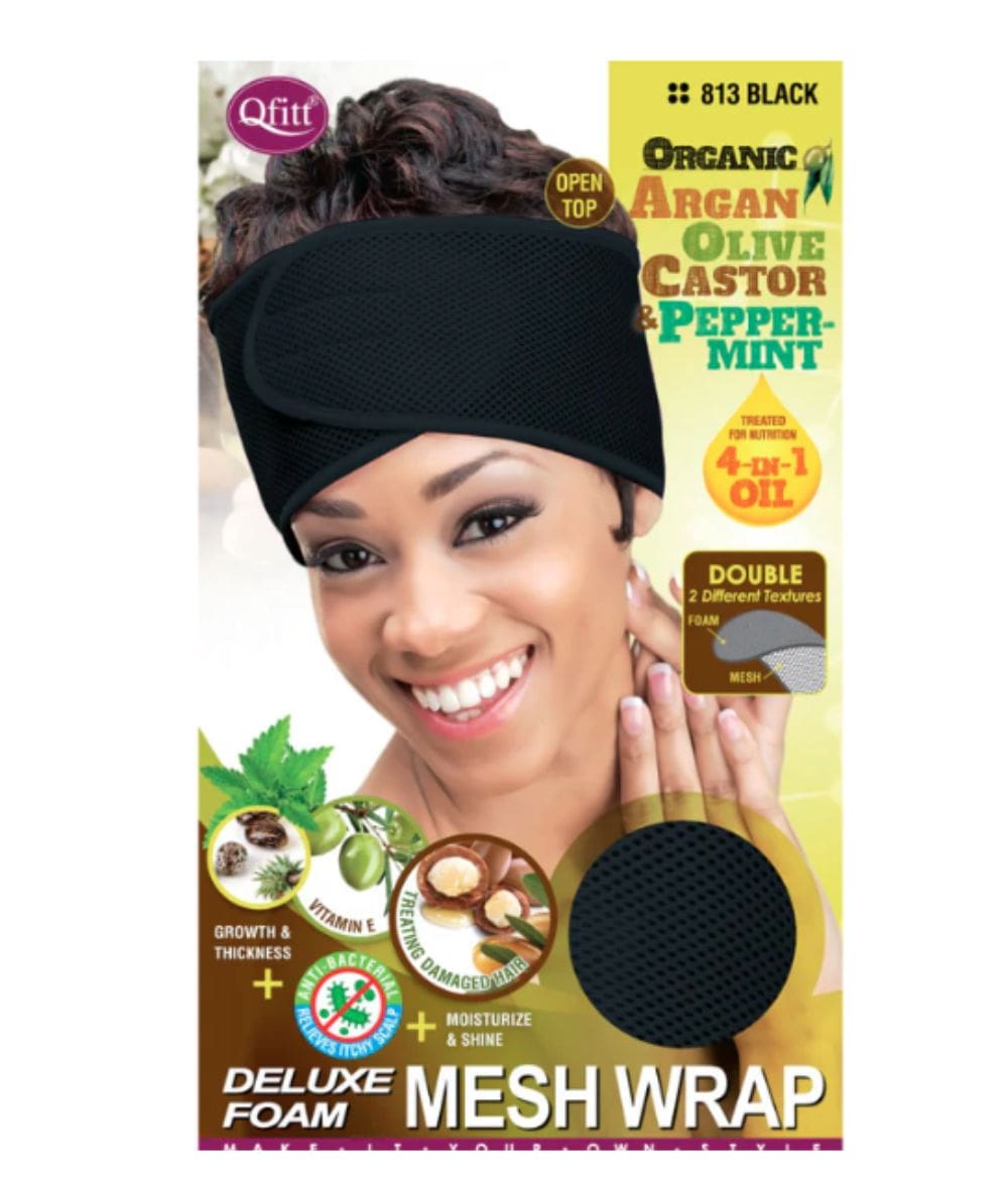 M&M Qfitt Organic Argan & Shea Butter + Olive Oil Deluxe Foam Mesh Wrap, Accessory - Cloré Beauty