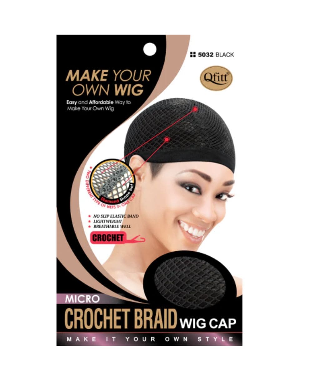 M&M Qfitt Micro Crochet Braid Wig Cap[Black] #5032, Accessory - Cloré Beauty