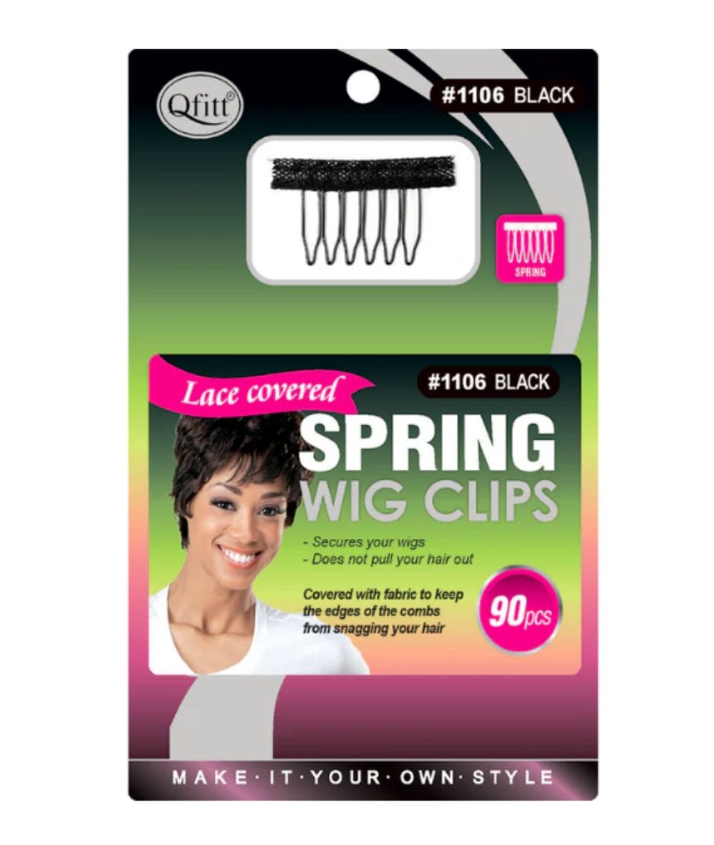 M&M Qfitt Lace Covered Spring Wig Clips 90Pcs[Black] #1106, ACCESSORIES JEWELRY FASHION - Cloré Beauty
